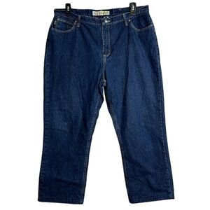 Cabelas Flannel Lined Straight Leg Jeans Size 18 Long Dark Wash‎